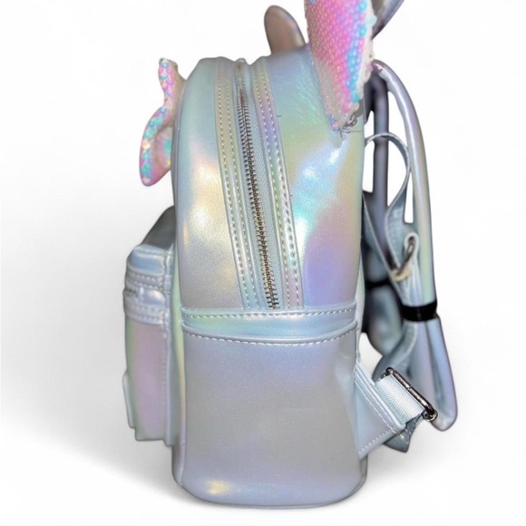 Loungefly Iridescent Mini Backpack with Bow and Ears - Picture 2 of 4